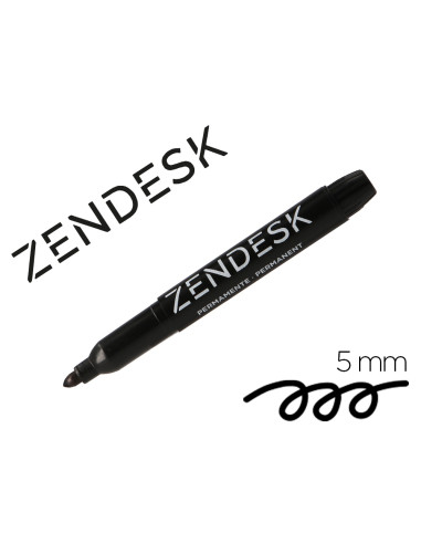 Rotulador zendesk marcador permanente negro punta redonda 5mm