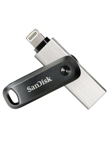 Sandisk IXpand Go Memoria USB 3.0 y Lightning 64GB - Diseño Metalico/Plastico - Color Acero/Negro (Pendrive)