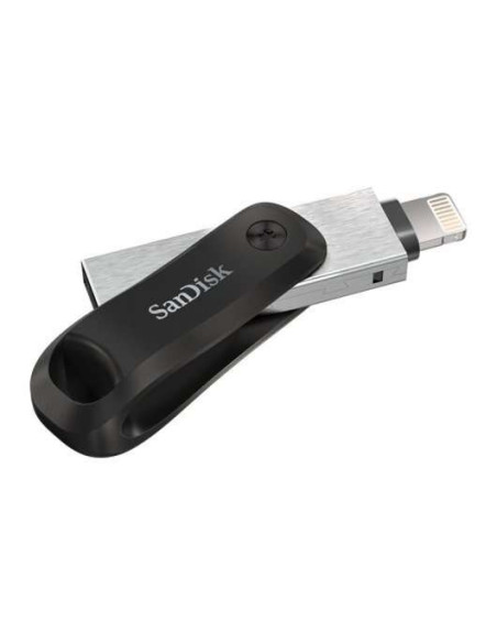 Sandisk IXpand Go Memoria USB 3.0 y Lightning 64GB - Diseño Metalico/Plastico - Color Acero/Negro (Pendrive)