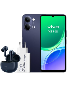 Smartphone Vivo Y21 4GB/ 256GB/ 6.74""/ 5G/ Negro/ Incluye Cargador + Auriculares