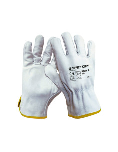 Guantes de piel safetop aba standard en388 100 c color blanco talla 10
