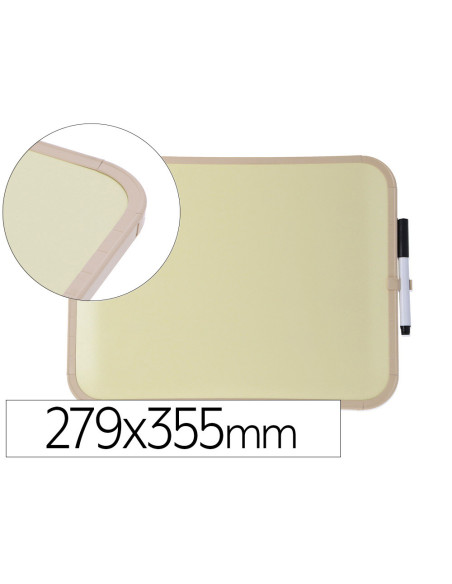 Pizarra blanca bi-office easy magnetica con rotulador color amarillo 279x355 mm