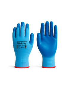 Guantes de nitrilo safetop foodtask alimentario azul solido talla 10