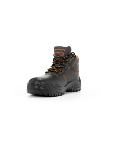 Bota de seguridad safetop eurio cuero grabado suela de acero antiperforacion s3 sr talla 37 color negro