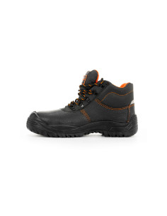 Bota de seguridad safetop eurio cuero grabado suela de acero antiperforacion s3 sr talla 41 color negro