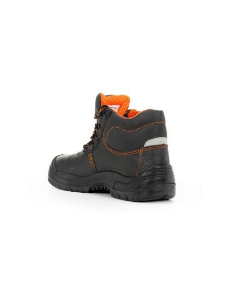 Bota de seguridad safetop eurio cuero grabado suela de acero antiperforacion s3 sr talla 41 color negro