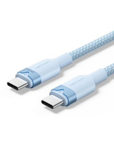 Vention Cable USB-C - Potencia hasta 240W - Longitud 2m - Recubrimiento de Nailon Trenzado - Velocidad hasta 480Mbps - Color Azu