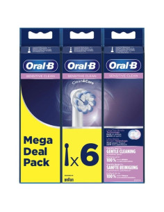 Cabezal de Recambio Braun para cepillo Braun Oral-B Sensitive Clean/ Pack 6 uds