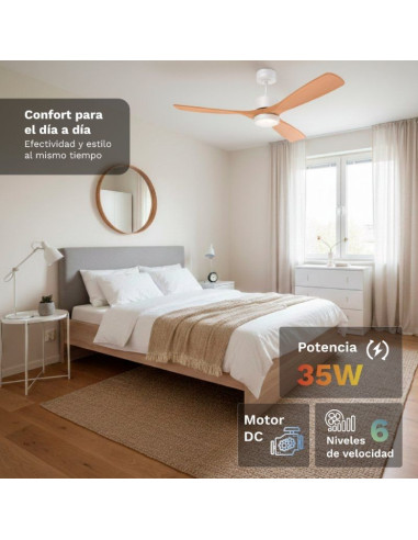 Ventilador de Techo Grunkel SKYSTYLE52/ 35W/ 3 Aspas 132cm/ 6 Velocidades