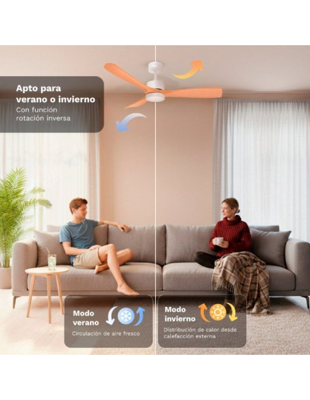 Ventilador de Techo Grunkel SKYSTYLE52/ 35W/ 3 Aspas 132cm/ 6 Velocidades