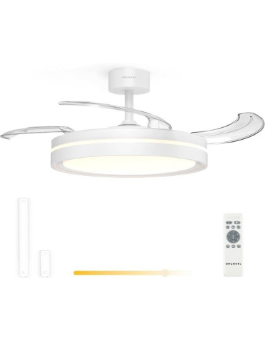 Ventilador de Techo Grunkel SKYWHITE42/ 30W/ 3 Aspas 106cm/ 6 Velocidades