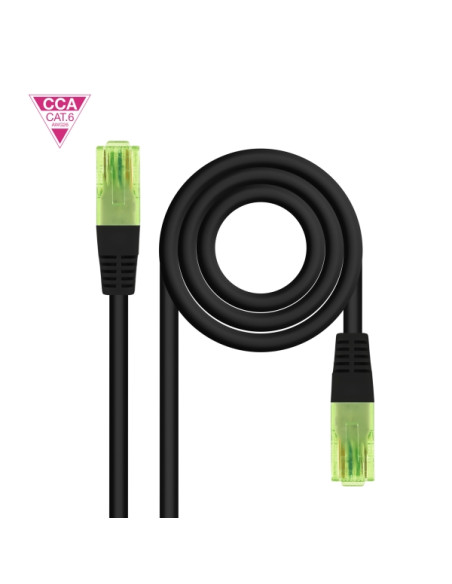 Nanocable Cable Red Latiguillo Cat.6 UTP AWG26 CCA - Longitud 10m - Color Negro