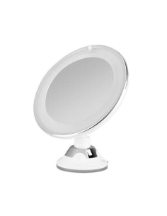 Orbegozo ESP 1010 Espejo Cosmetico con Luz LED - Aumento 10X - Ventosa Ajustable - Diametro 17cm - Luz Blanca para Corregir Impe