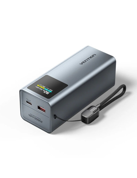 Vention Powerbank de 20000mAh - Potencia de Salida hasta 100W - Power Delivery - USB-A - USB-C - Pantalla TFT - Tecnologia PPS y
