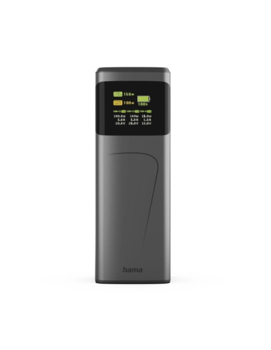 Hama High Power Bateria Externa Powerbank 24000mAh - Potencia 150W - USB-C - USB-A - Power Delivery - Pantalla TFT - Indicador d