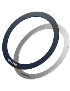 Vention Pack de 2 Anillos para Soportes Magneticos - Universal - Adhesivo de Doble Cara - Metal Ultrafino - Color Gris