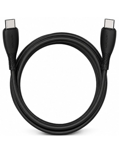 Cable USB 2.0 Tipo-C Vention TRVBH/ USB Tipo-C Macho - USB Tipo-C Macho/ Hasta 60W/ 480Mbps/ 2m/ Negro