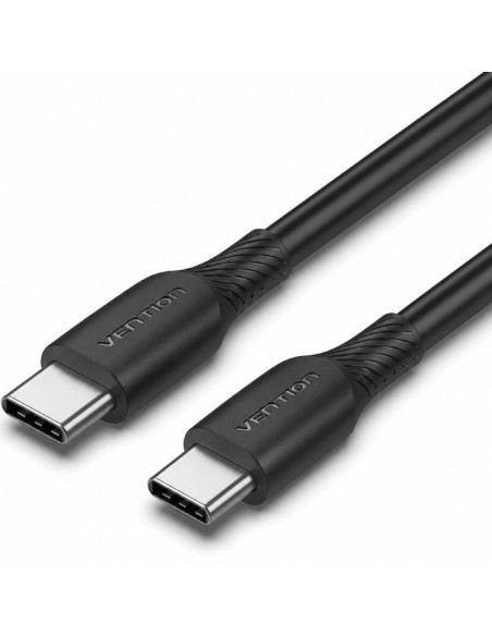 Cable USB 2.0 Tipo-C Vention TRVBH/ USB Tipo-C Macho - USB Tipo-C Macho/ Hasta 60W/ 480Mbps/ 2m/ Negro