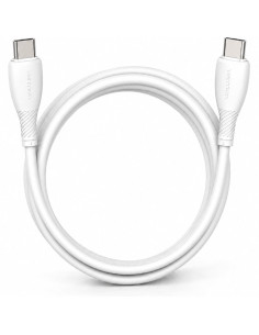 Cable USB 2.0 Tipo-C Vention TRVWH/ USB Tipo-C Macho - USB Tipo-C Macho/ Hasta 60W/ 480Mbps/ 2m/ Blanco