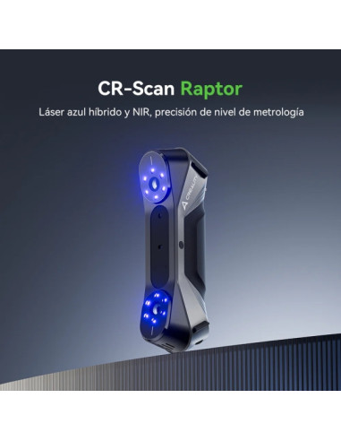 Creality CR-Scan Raptor 60fps Escaner 3D - 7 Lineas Laser Azules en Paralelo - Velocidad hasta 60fps - Precision de hasta 0,02mm