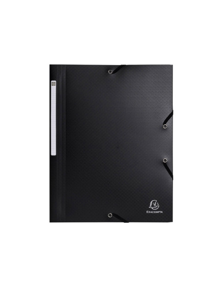 Carpeta exacompta opak gomas polipropileno reciclado tres solapas din a4 color negro