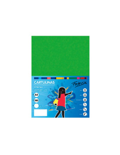 Cartulina fabrisa a4 180 g verde fuerte paquete de 50 hojas