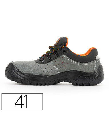 Zapatos de seguridad safetop tormio serraje cuero transpirable suela pu bidensidad s1 p sr talla 41