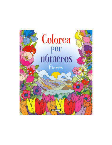 Cuaderno de colorear susaeta flores colorear por numeros 64 paginas 21,5x25 cm