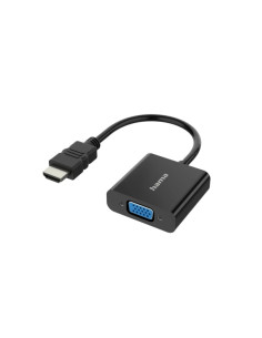Hama Essential Adaptador de Video - Full HD - Cable 0.15m - HDMI Macho - VGA Hembra - Color Negro