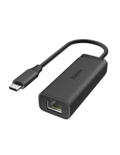 Hama Essential Adaptador de Red - USB-C Macho - Ethernet RJ45 Hembra - Velocidad hasta 2.5Gbit/s - Color Negro