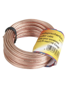 Hama Entry Cable de Altavoz de 2 Nucleos - Seccion 0.75mm2 - Longitud 20m - Color Transparente