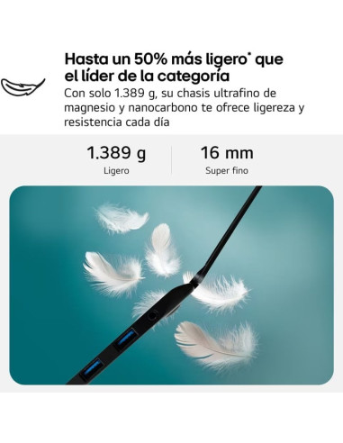 Portátil LG Gram 17Z90TL-G.AU99BN Intel Core Ultra 9-288V/ 32GB/ 1TB SSD/ 17""/ Win11