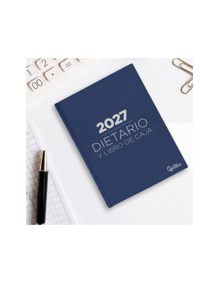 Dietario liderpapel 2027 cuarto 150x215 mm dia pagina bilingue color negro papel 70 g fsc