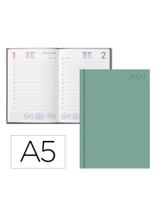Agenda oficina liderpapel 2027 encuadernada corfu dia pagina a5 bilingue 60g papel fsc new color