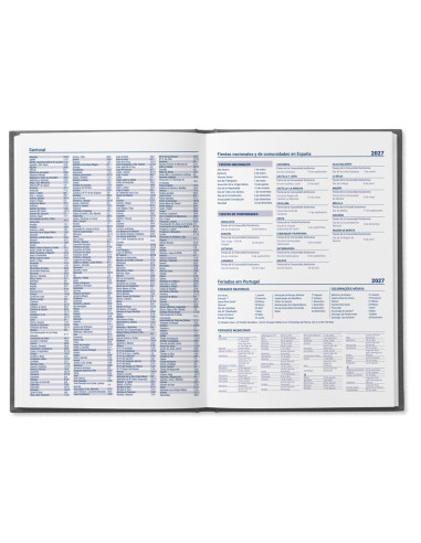 Agenda oficina liderpapel 2027 encuadernada corfu dia pagina a5 bilingue 60g papel fsc new color