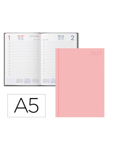 Agenda oficina liderpapel 2027 encuadernada corfu dia pagina a5 bilingue 60g papel fsc new color