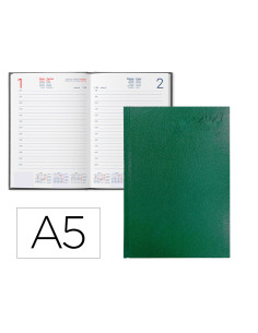 Agenda oficina liderpapel 2027 encuadernada corfu dia pagina a5 bilingue 60g papel fsc green