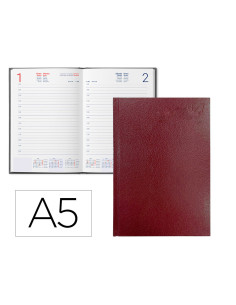 Agenda oficina liderpapel 2027 encuadernada corfu dia pagina a5 bilingue 60g papel fsc red
