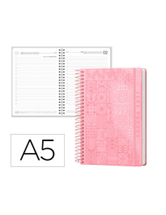Agenda oficina liderpapel 2027 espiral syros dia pagina a5 bilingue 60g papel fsc design 6