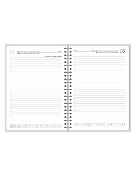 Agenda oficina liderpapel 2027 espiral syros dia pagina a5 bilingue 60g papel fsc design 6