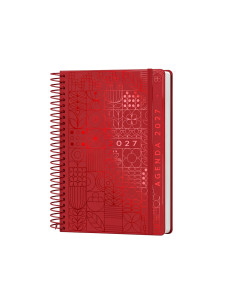 Agenda oficina liderpapel 2027 espiral syros dia pagina a5 bilingue 60g papel fsc red 2