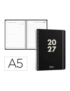 Agenda oficina liderpapel 2027 espiral basic dia pagina a5 bilingue 60g papel fsc design 1