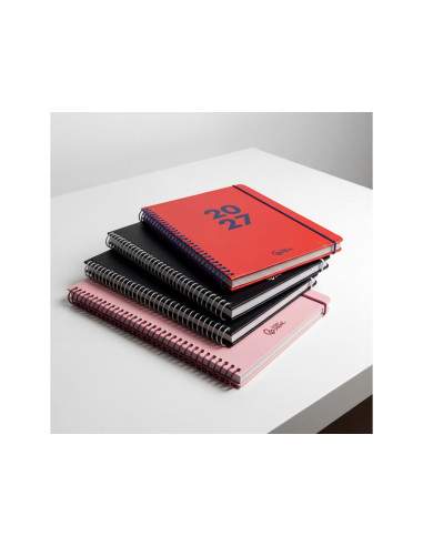 Agenda oficina liderpapel 2027 espiral basic dia pagina a5 bilingue 60g papel fsc design 1
