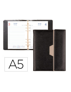 Agenda encuadernada liderpapel 2027 nero 15x21 cm dia pagina bilingue design 1 papel 70 g fsc