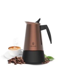 Cecotec Piccolina 600 Cafetera Italiana para 6 Tazas - Acero Inoxidable - Apta para Placas Electricas, Vitroceramicas y Gas - Fa
