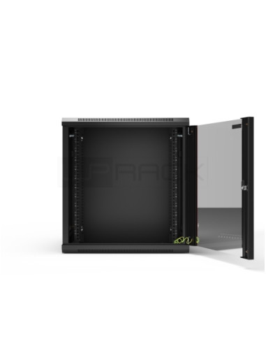 WP RWA-12606-B Armario Mural 12U - Puerta de Cristal - Cerradura de Seguridad - 540x600x580mm - Color Negro