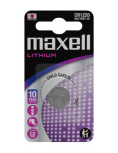 Maxell Pack de 1 Pila Litio de Boton CR1220 3V
