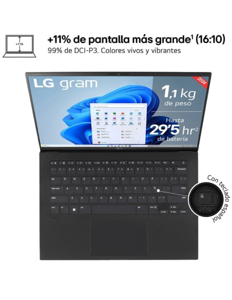 Portátil LG Gram 14ZB90S-G AA55BN Intel Core Ultra 5-115U/ 16GB/ 512GB SSD/ 14""/ Win11