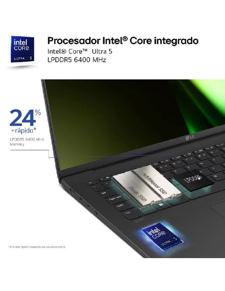 Portátil LG Gram 14ZB90S-G AA55BN Intel Core Ultra 5-115U/ 16GB/ 512GB SSD/ 14""/ Win11