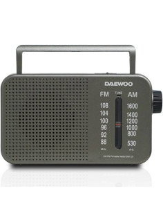 Radio Portátil Daewoo DW1121/con Cable/ a Pilas/ Gris